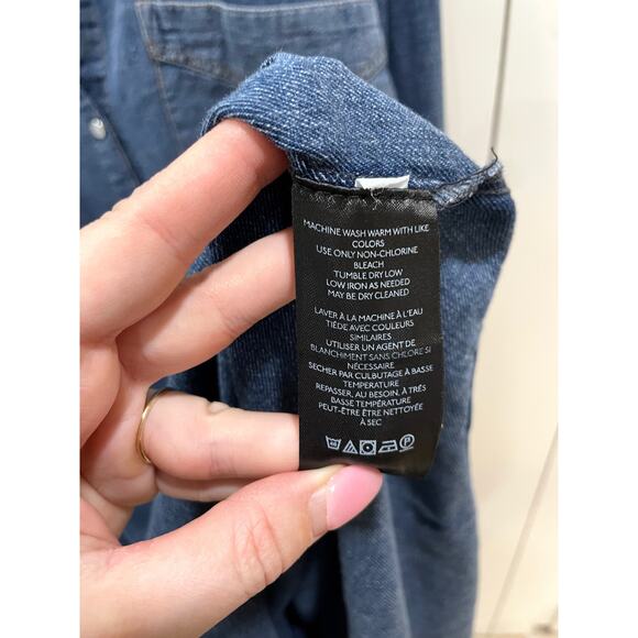 White House Black Market Fit and Flare Denim Shacket Jacket Large - Picture 11 of 12